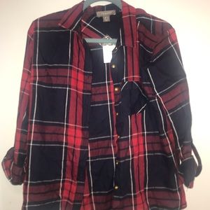 red and blue plaid shirt